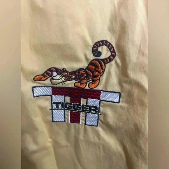 Vintage Disney Store Tigger Coat Jacket Mens Large Yellow Hood Full Zip Raincoat - Picture 4 of 8